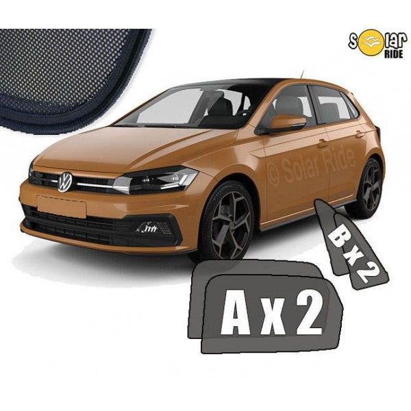 Sr solskjerm i akryl til Vw Polo VI som gir ventilasjon og beskytter mot regn
