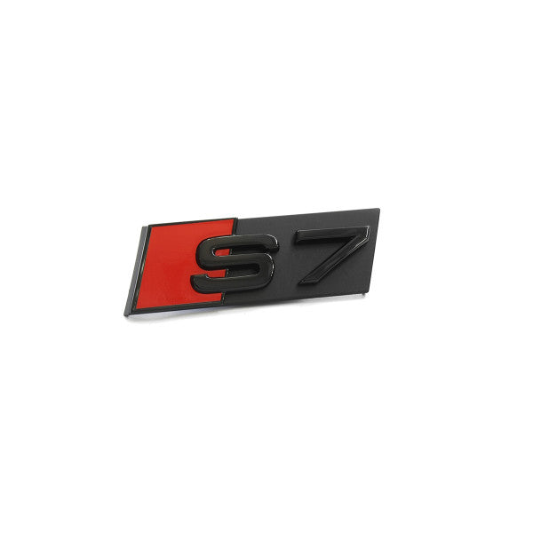 Emblem/logo til Audi S7 Black Glossy i svart blank finish montert på frontgrill