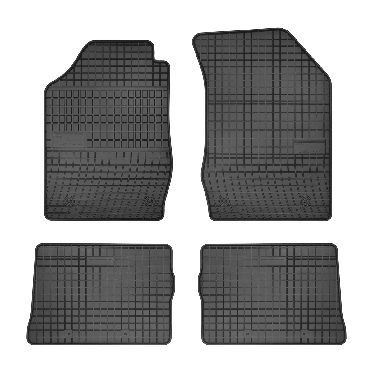 Frogum gummimatter til Renault Clio II / Thalia I / Thalia II (1998-2005) – svart, sett med 4, sidekant 1 cm