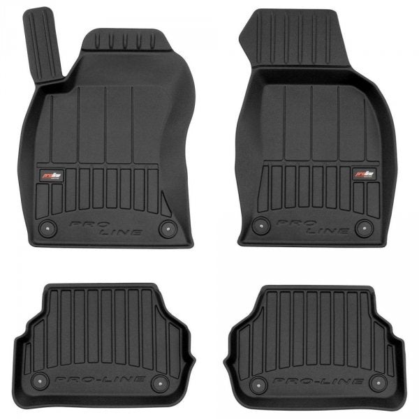 Frogum 3D Premium gulvmatter til Audi A6 Allroad C5 1999–2005 – svart TPE med 60 mm sidekant, sett med 4