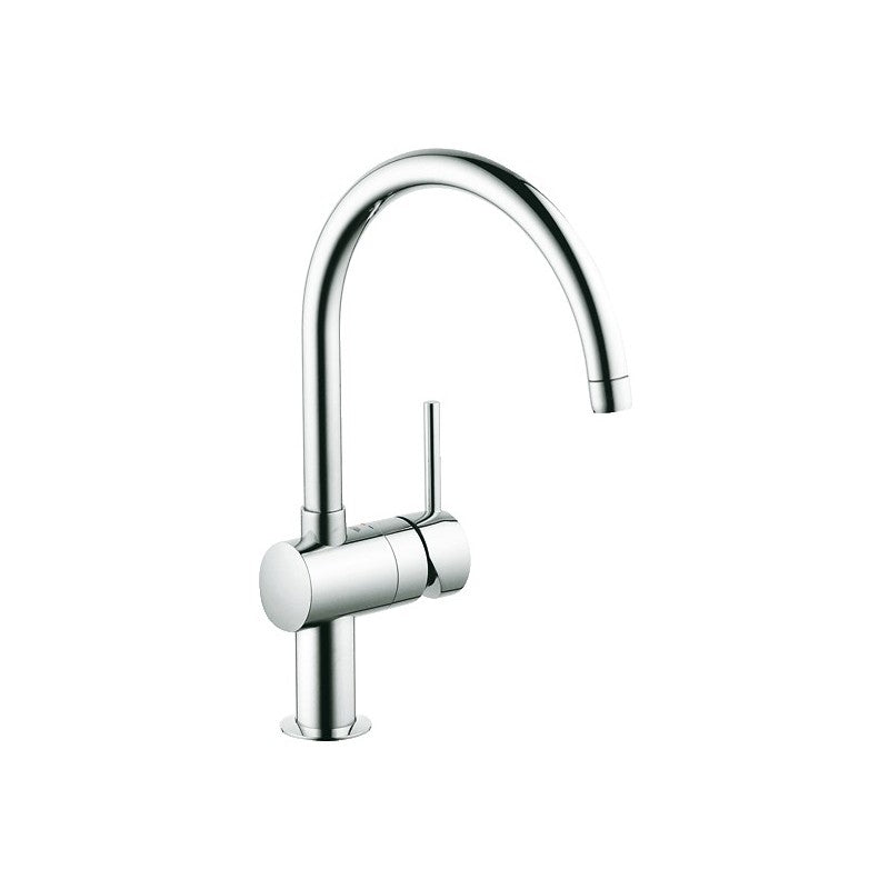 Grohe Minta 32917000 kjøkkenbatteri i krom med høy svingbar tut sett forfra