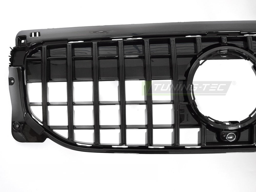 Grill Mercedes GLB X247 19-23 sett fra siden, lamellstruktur synlig.