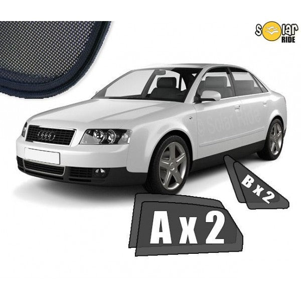 Sr solskjerm i akryl til Audi A4 (B6) Sedan med enkel montering og vindavviserfunksjon