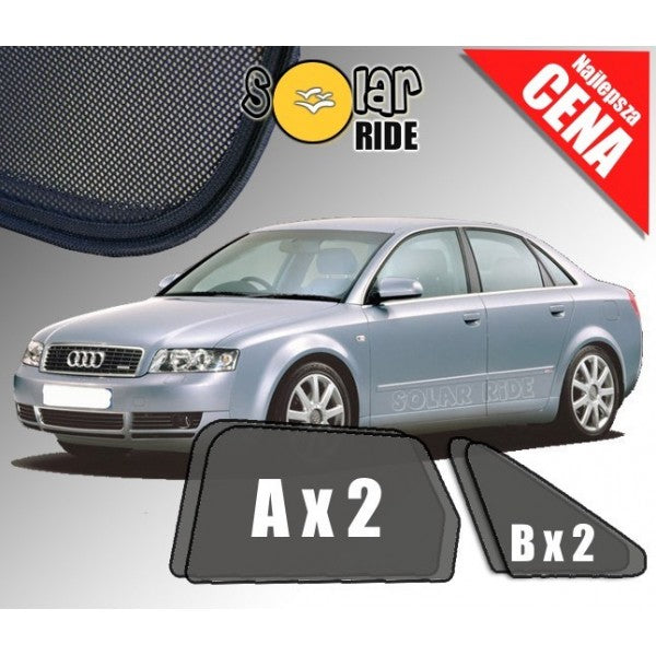 Solskjerm Audi A4 (B6) Sedan (2000-2006) (4 stk) - sett forfra