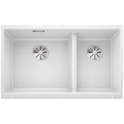 Blanco Subline 430/270-U kjøkkenvask i hvit granittkompositt med 1 1/2 kum, underliming, 755x460 mm