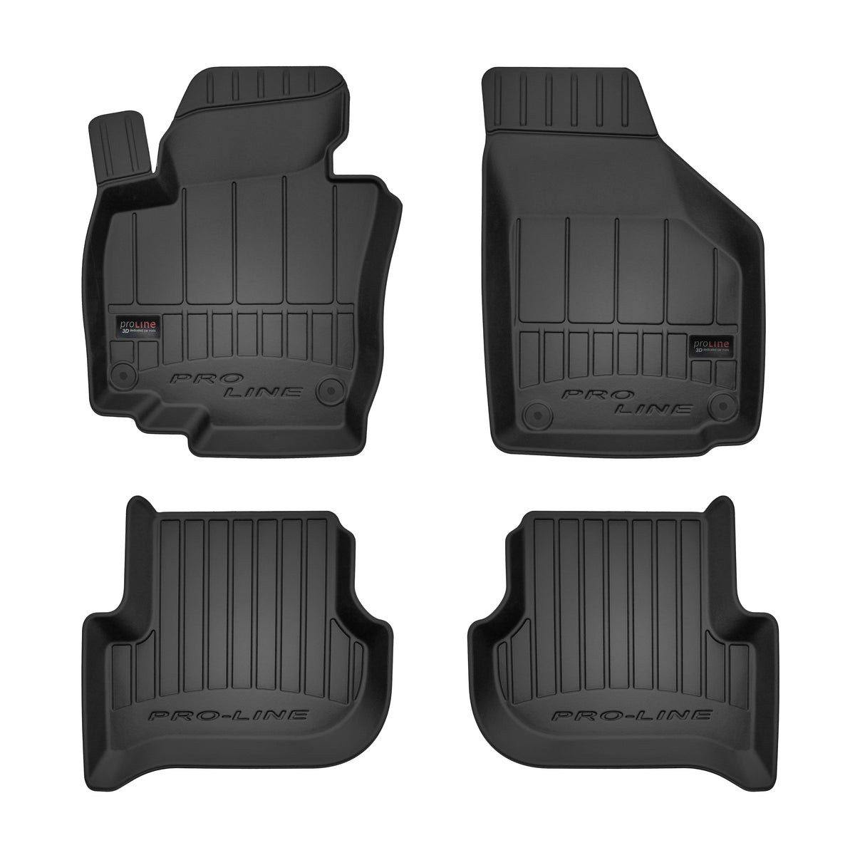 Frogum 3D Premium gulvmatter til Skoda Yeti (2009-2017) – svart TPE-gummi med høy sidekant, sett med 4 stk.