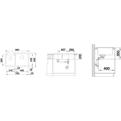 Måltegning Blanco Pleon 9 – mål 860x500 mm