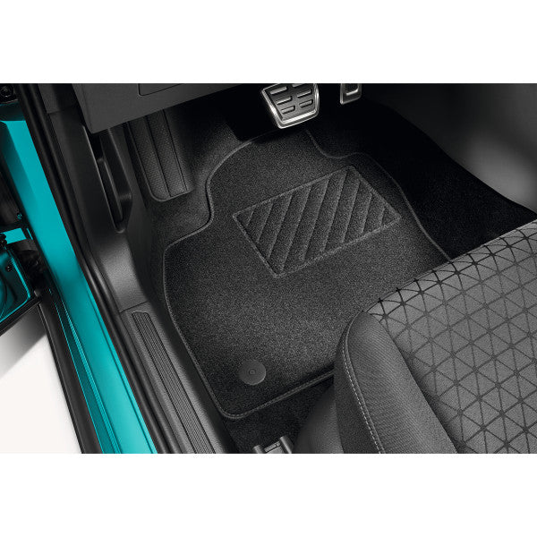VAG OEM stoffmatter til Vw T-Cross – stoffmateriale satin svart