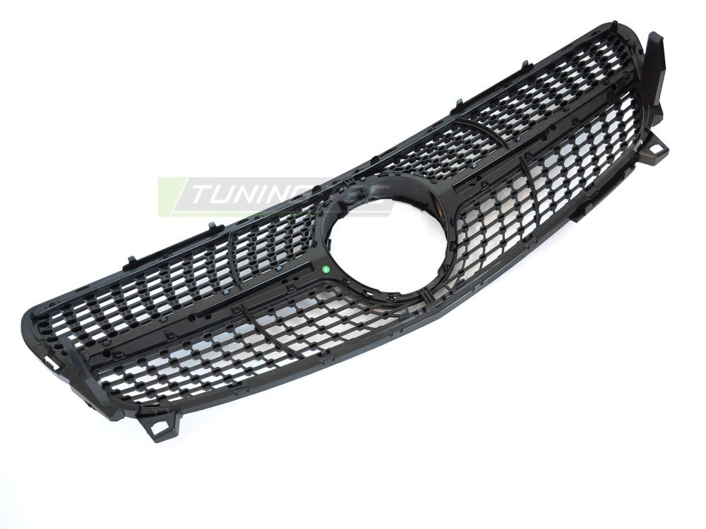 Grill Mercedes A-Klasse W176 15-18 sort/krom med festedetaljer.