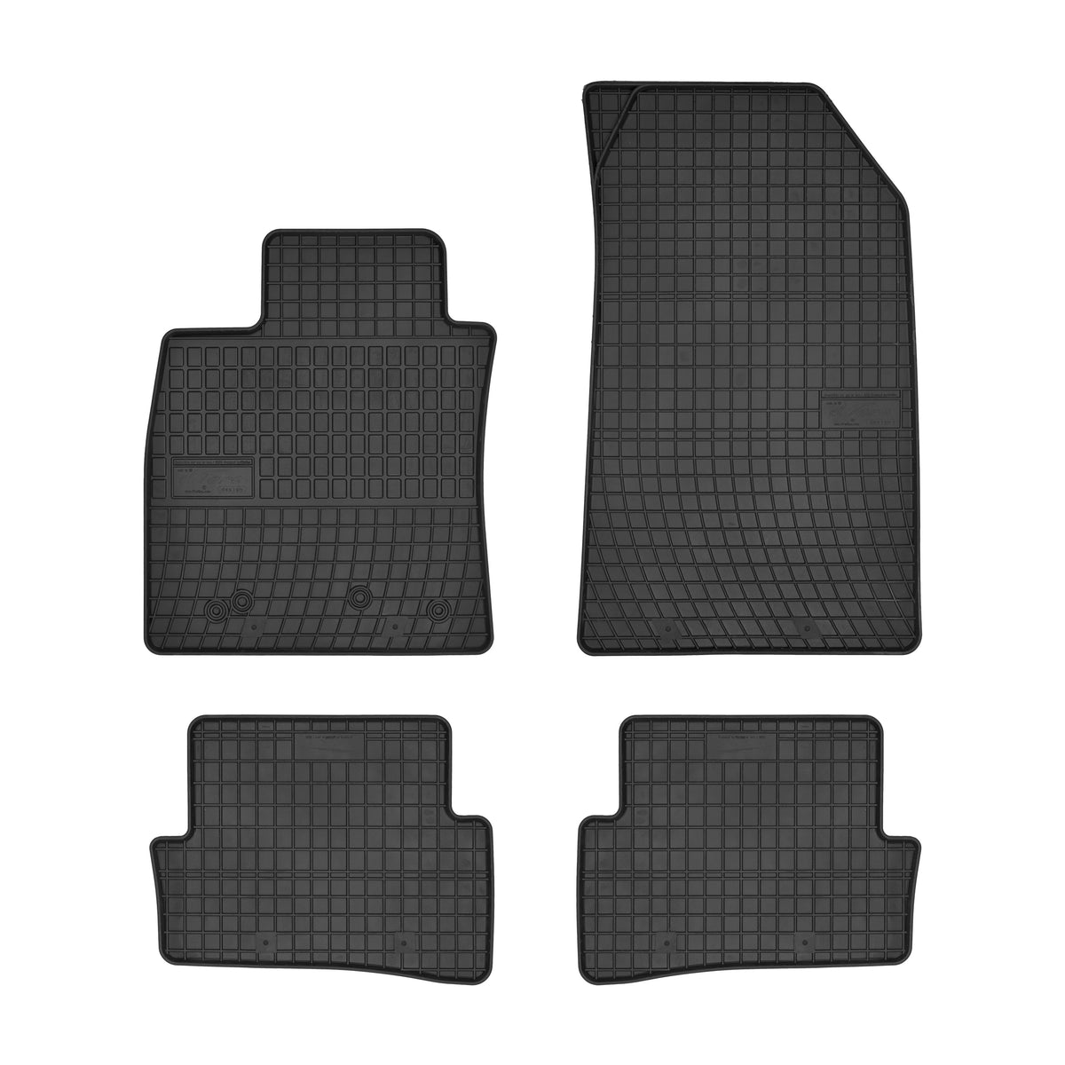 Frogum gummimatter til Renault Clio IV (2012-) – svart-anthracite, sett à 4 stk. med 1 cm sidekant