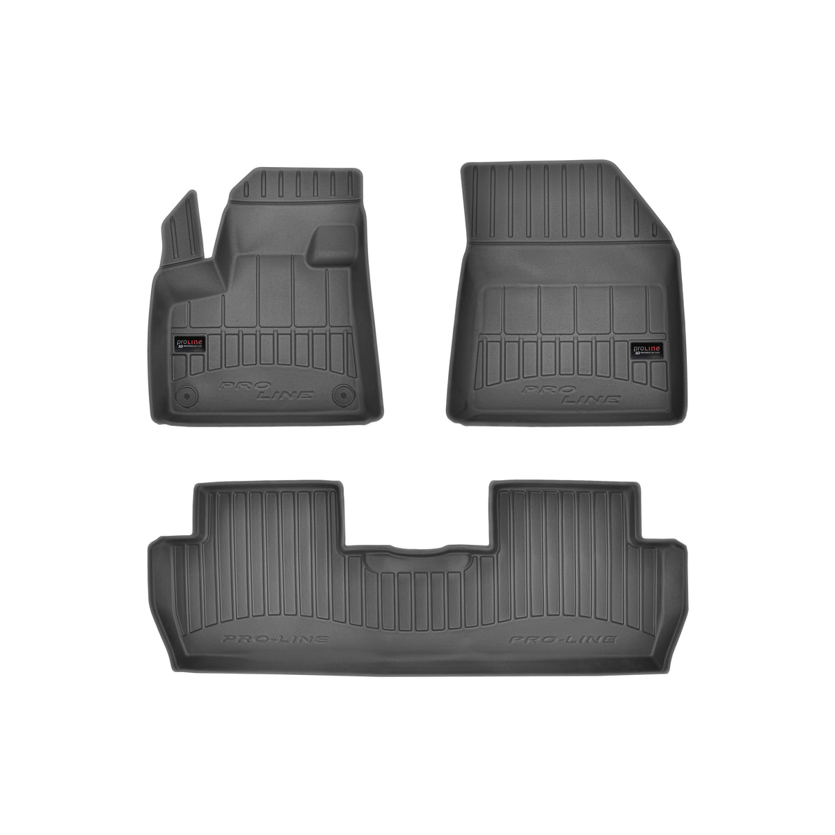 Frogum 3D Premium gulvmatter til Peugeot 5008 II (2017–) – svart TPE med høy sidekant, sett med 3 stk.
