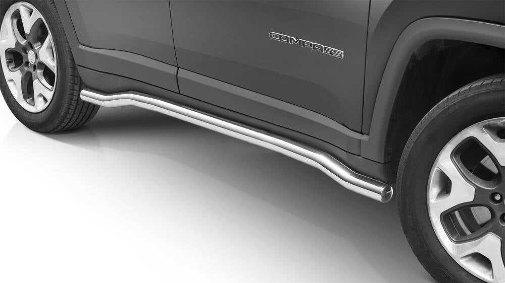 Stigtrinn Steeler til Jeep Compass 2016-2020 i rustfritt stål med monteringssett
