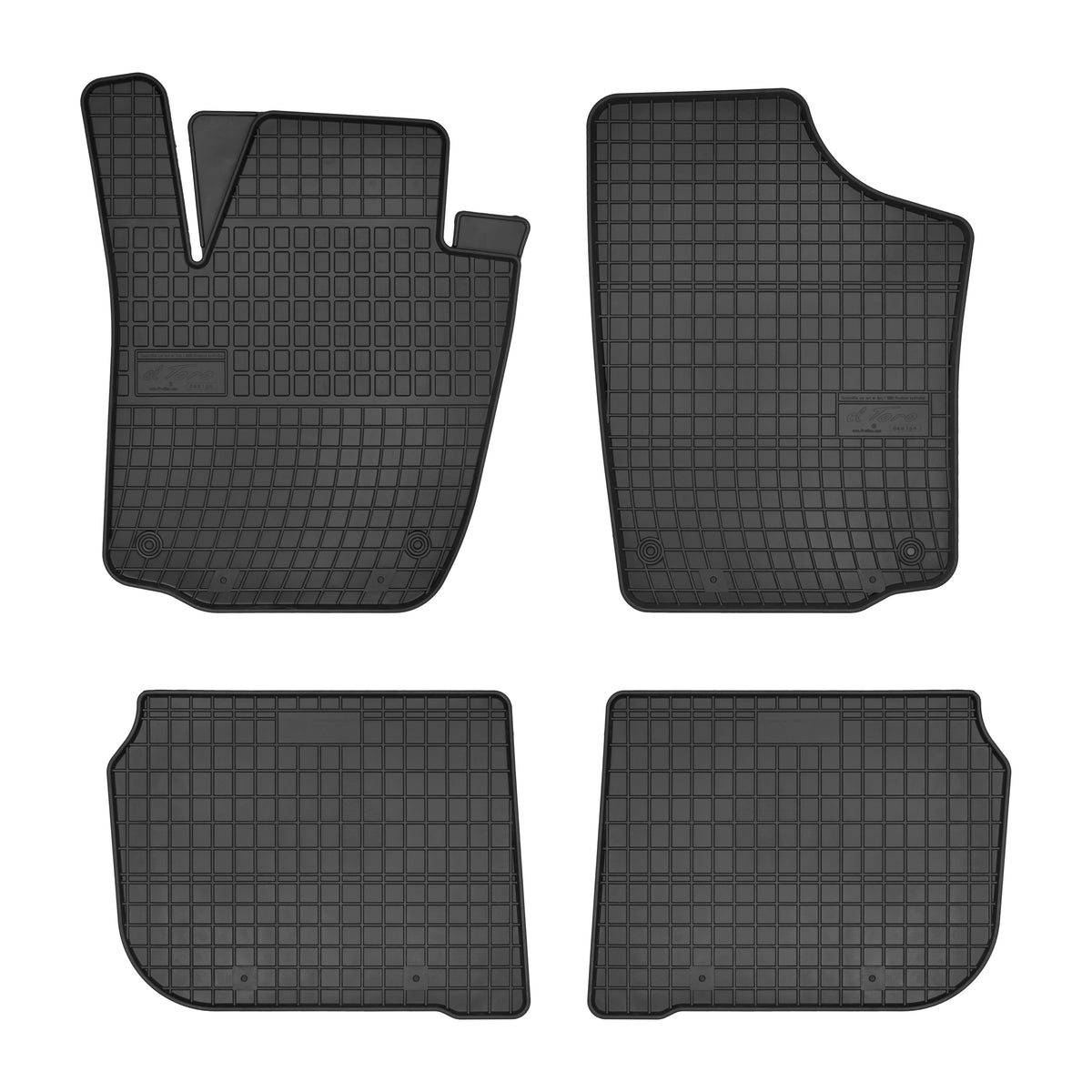 Frogum gummimatter til Skoda Rapid 2012-2019 – svart, 4-delers sett med 1 cm sidekant