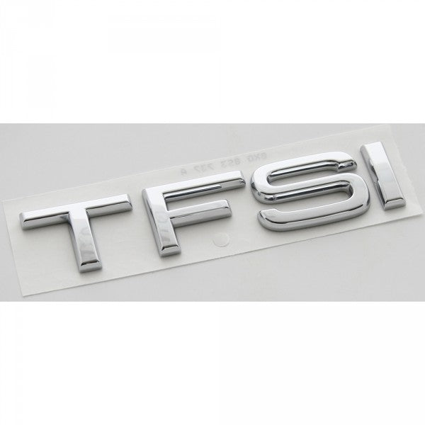 Emblem/logo til Audi TFSI Chrome i krom ABS-materiale, monteres på bakluke med perfekt passform