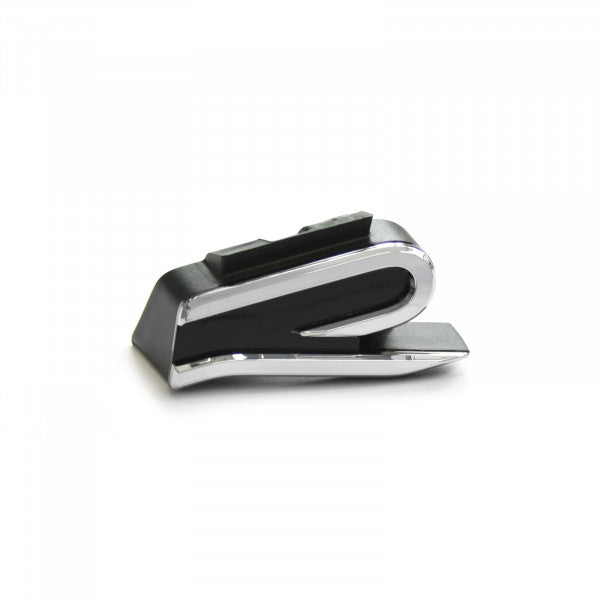Emblem/logo til Vw T-Roc R Black / Glossy Chrome i svart og blank krom, laget i ABS-materiale