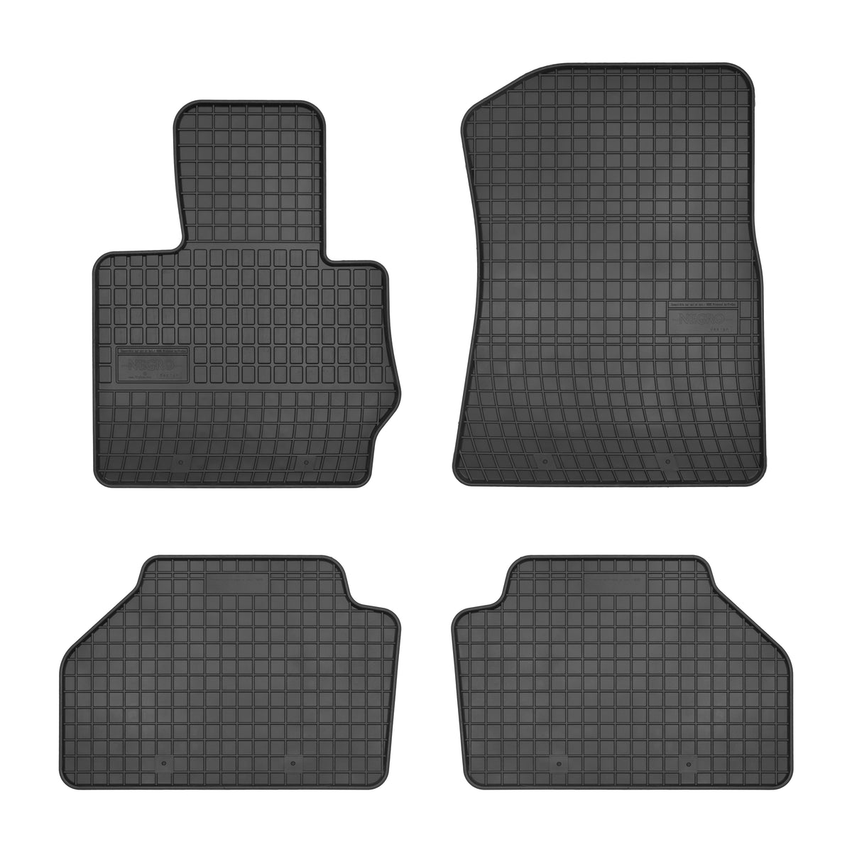 Frogum gummimatter til BMW X3 (F25) / X4 (F26) 2010–2017 – svart med 1 cm sidekant og sjakkbrettet mønster