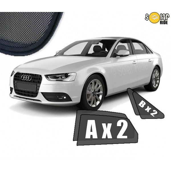 Sr solskjerm i akryl til Audi A4 B7 Sedan, svart vindavviser og regnbeskyttelse