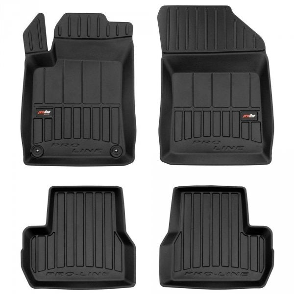Frogum 3D Premium TPE-gulvmatter til Citroën C3 II (2009-2016) – svart sett med 4 matter og 60 mm sidekant