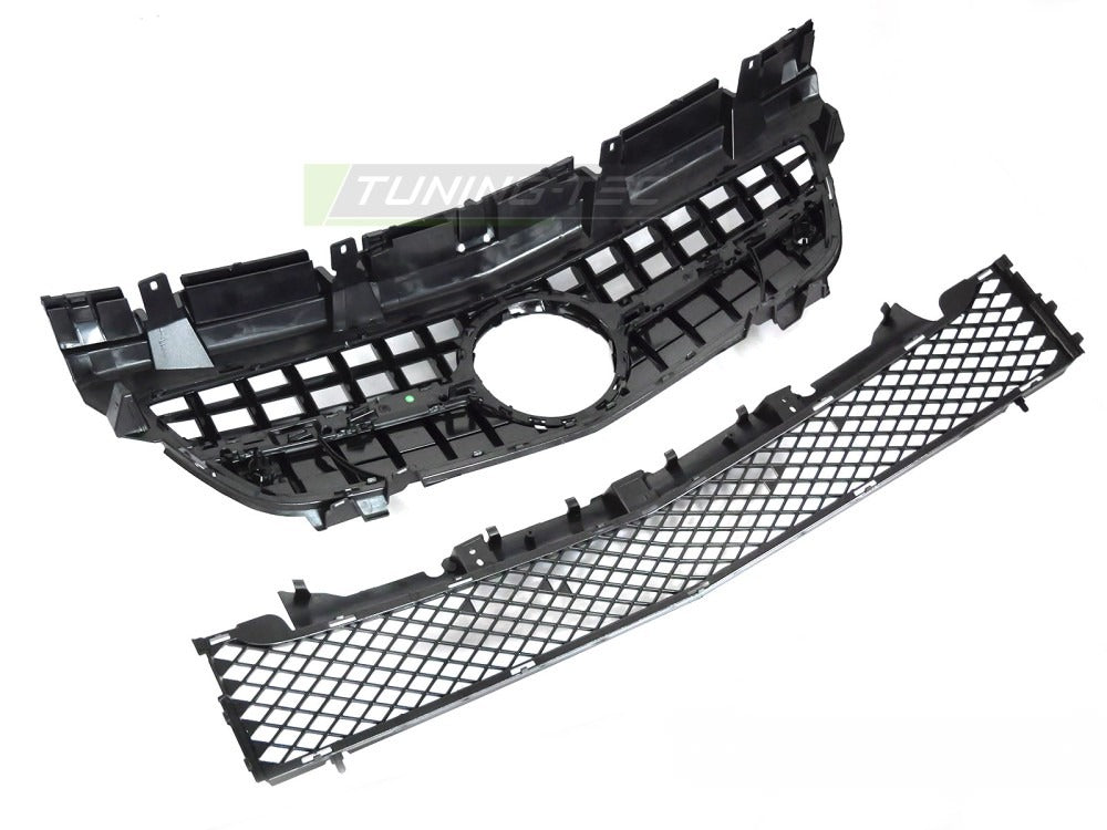 Grill Mercedes SLK R172 11-15 sort/krom med festedetaljer.