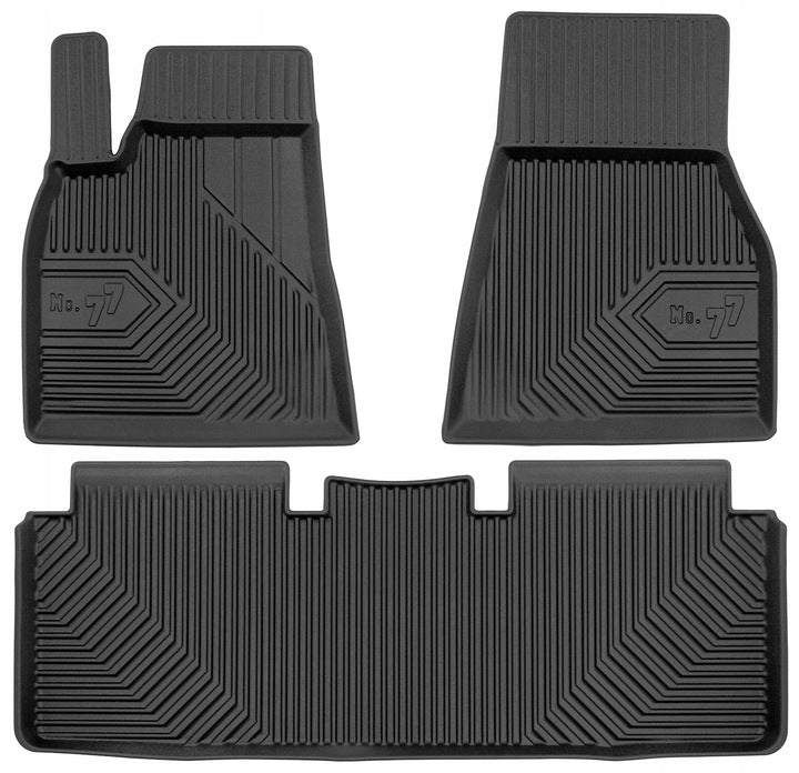 Frogum 3D Premium gulvmatter til Tesla Model S 2012-2021 – svart TPE med 40 mm sidekant, sett med 4 stk.