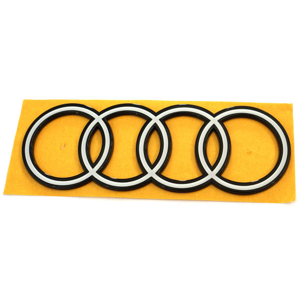 Emblem/logo til Audi e-tron 2023 / Audi Q8 e-tron > Polar white i ABS-materiale med perfekt passform og monteringsside bakluk