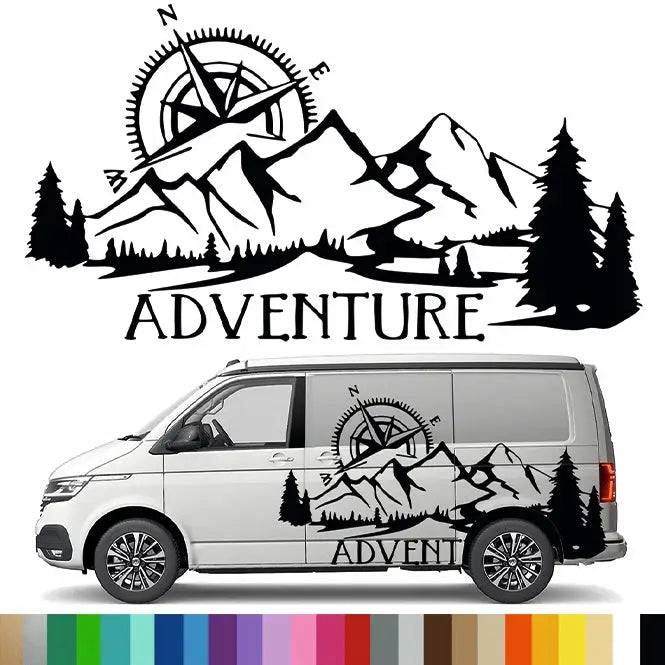 Dekalkunst Til Campingvogn Adventure Vindrose Kompass 90x165 - 1