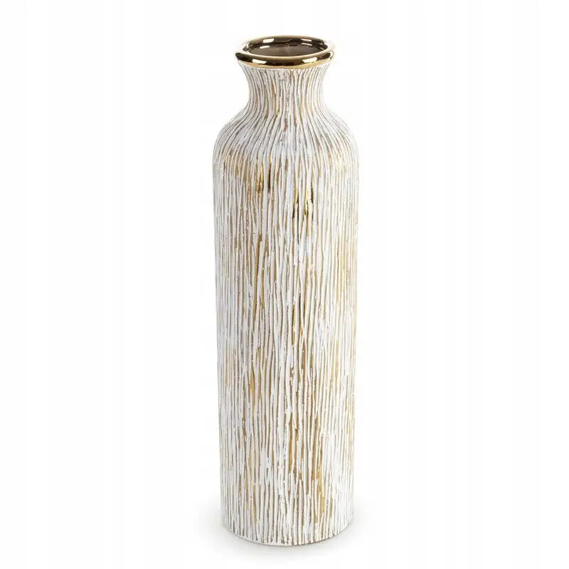 Dekorativ Vase 12x12x40 Cm Anisa/02 Hvit/gull Eurofirany - 1