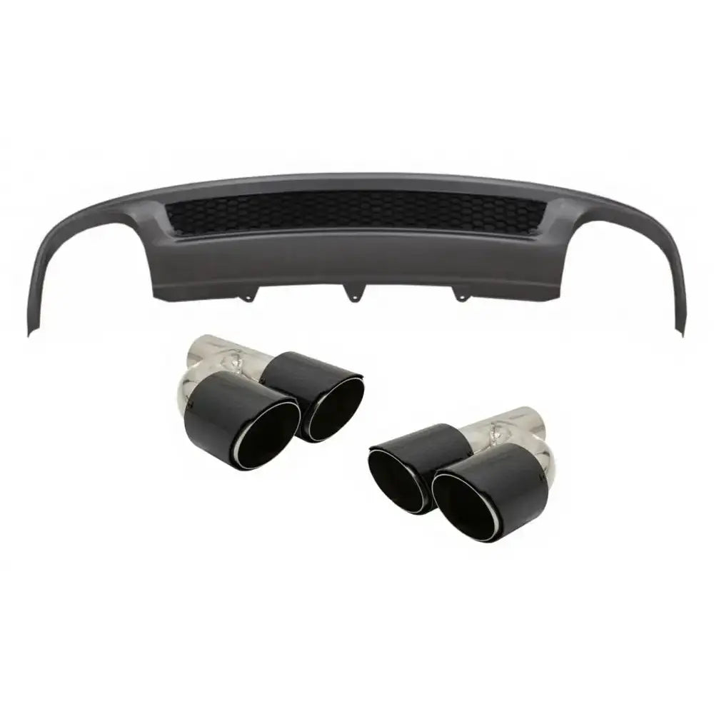 Diffuser Audi A4 B8 Facelift Limousine/avant 12-15 With Muffler Tips Polished S-line Design - 1