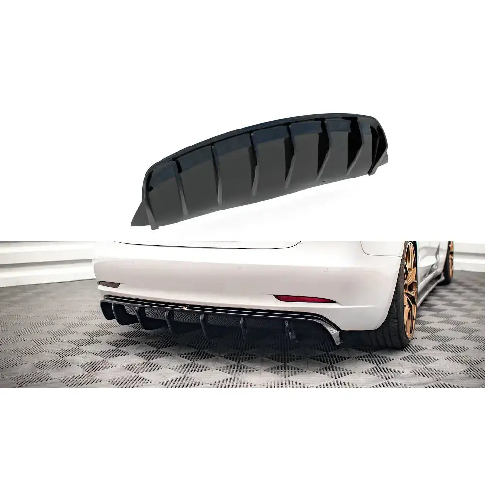 Diffuser (rear Valance) V.2 Glans - Tesla Model 3 17- - 1