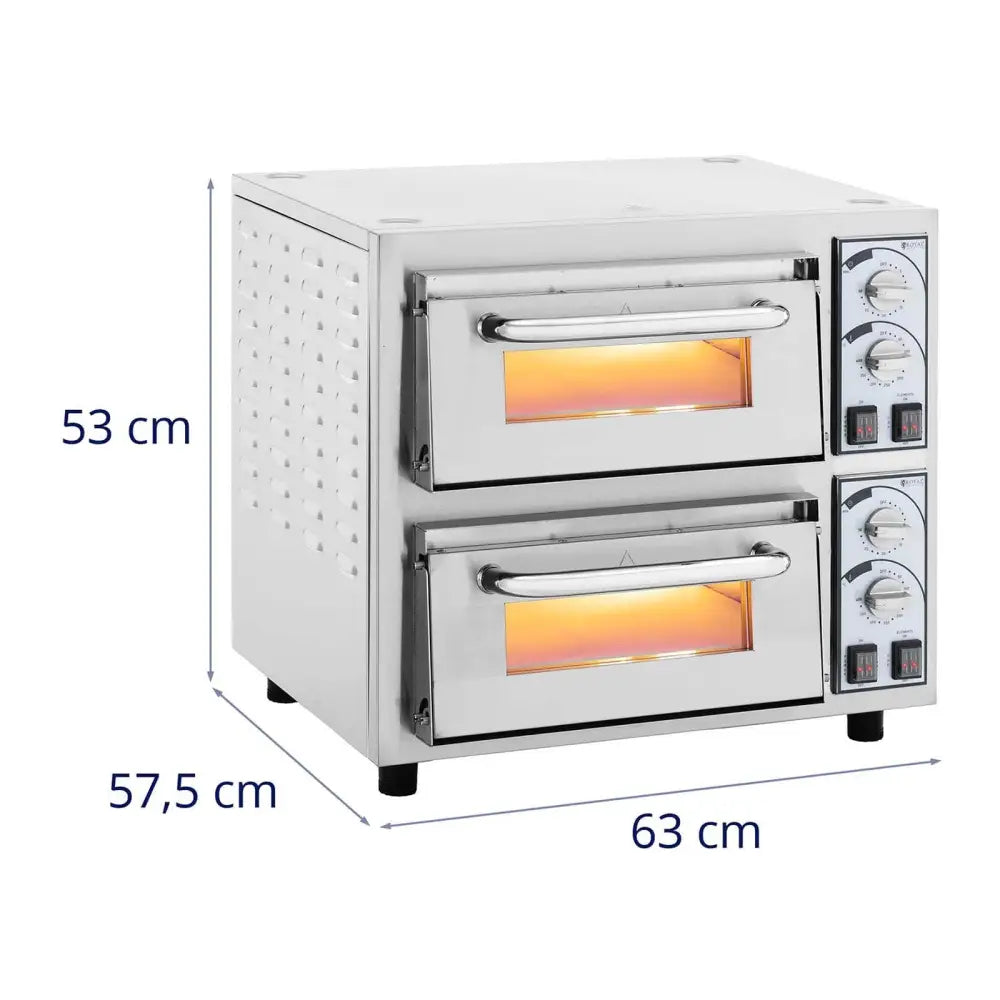 Dobbelkammer Pizzaovn ø40 Cm 4750 w - 5