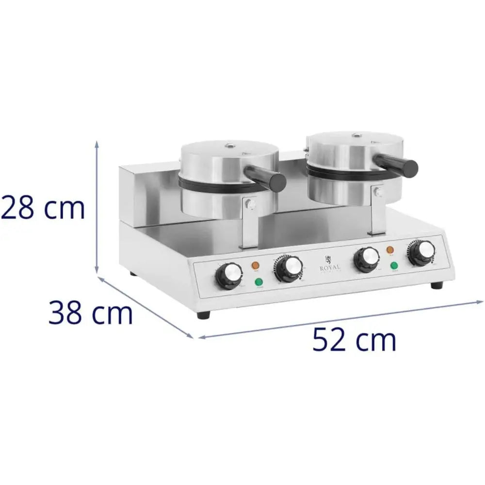 Dobbelt Hjerteformet Vaffeljern 2 x 180 Mm 2 x 1000 w - 8