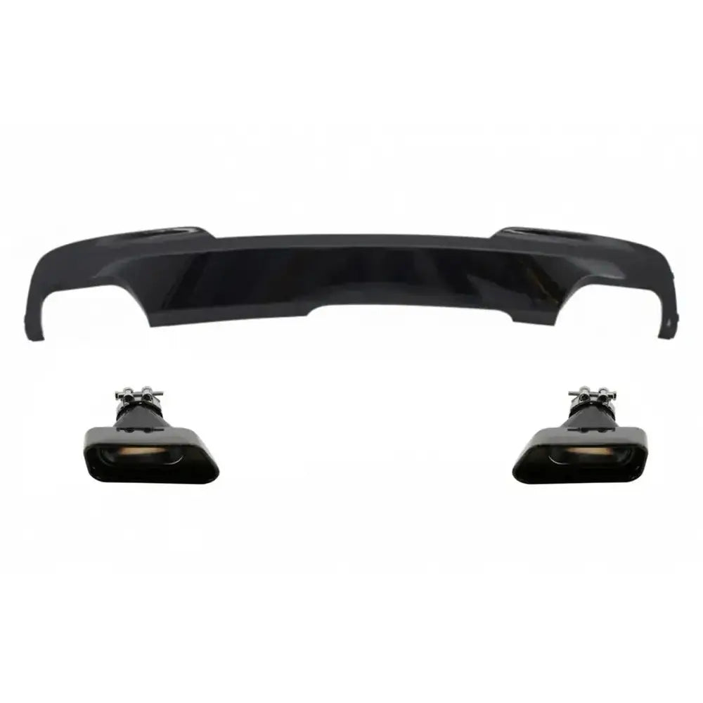 Double Outlet Air Diffuser Brilliant Black Edition With Exhaust Muffler Tips Sport M-tech 550i V8 Lci Square Suitable