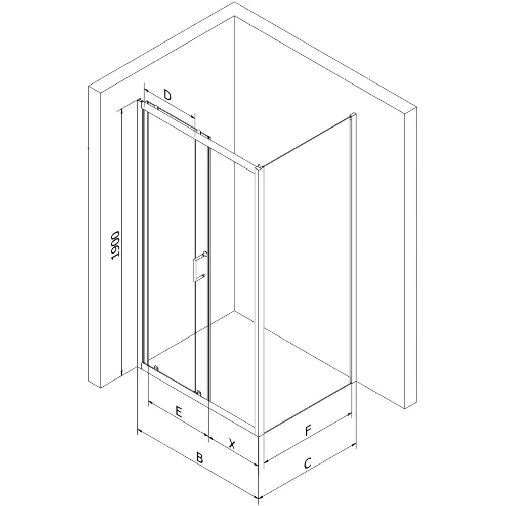 Dusjhjørne 90x80 Cm Svart Inngangsbredde (mm): 360 - 7