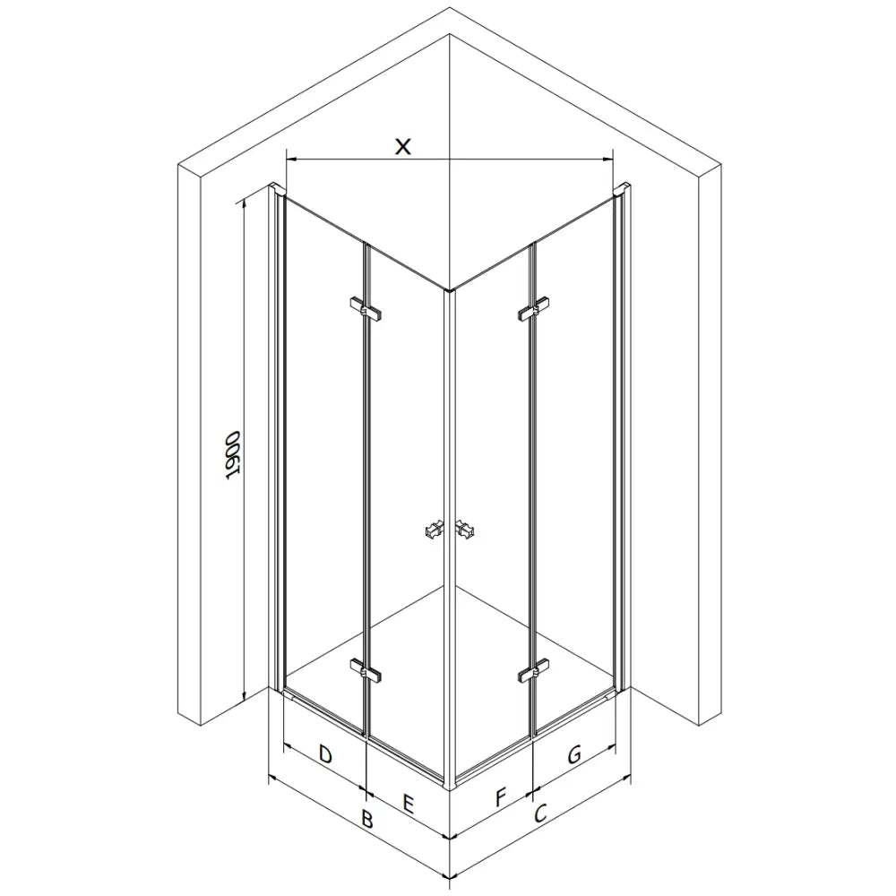 Dusjhjørne Foldbar 100x100 Cm Svart - 9