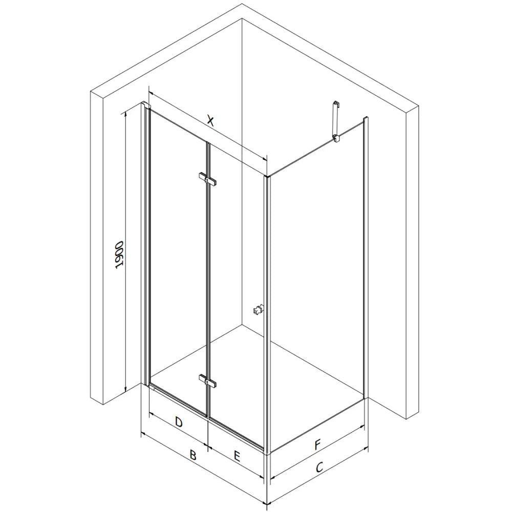 Dusjhjørne Foldbart 85x100 Cm Krom - 9