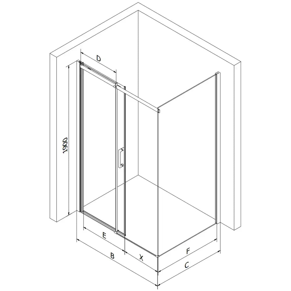 Dusjhjørne Med Skyvedør 110x70 Cm Krom Transparent - 7