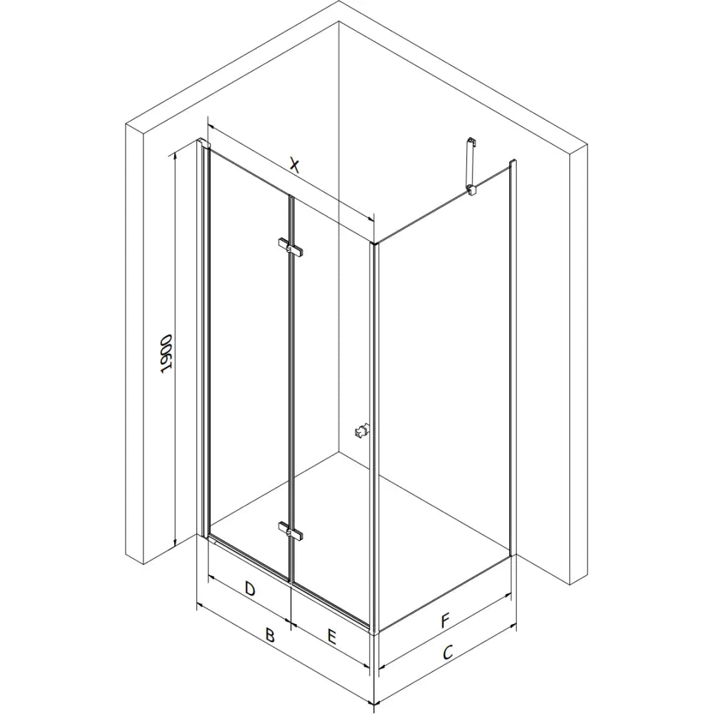 Dusjhjørne Sammenleggbar 70x110 Cm Krom - 9