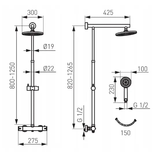 Dusjpanel Ferro Trevi Sølv Np75-trv7u - 2