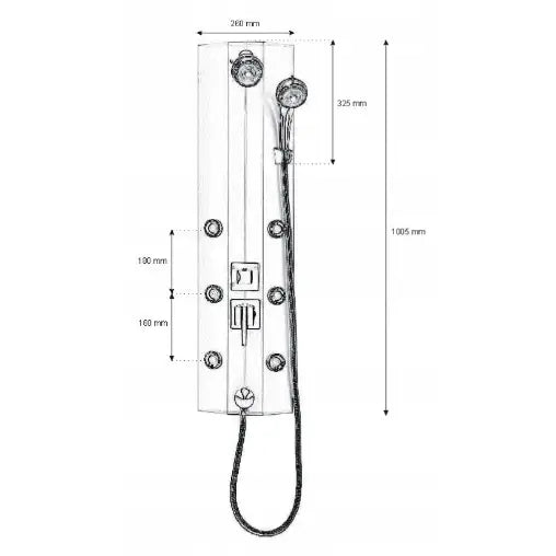 Dusjpanel Kerra Moonlight Veggmontert Hjørne - 2