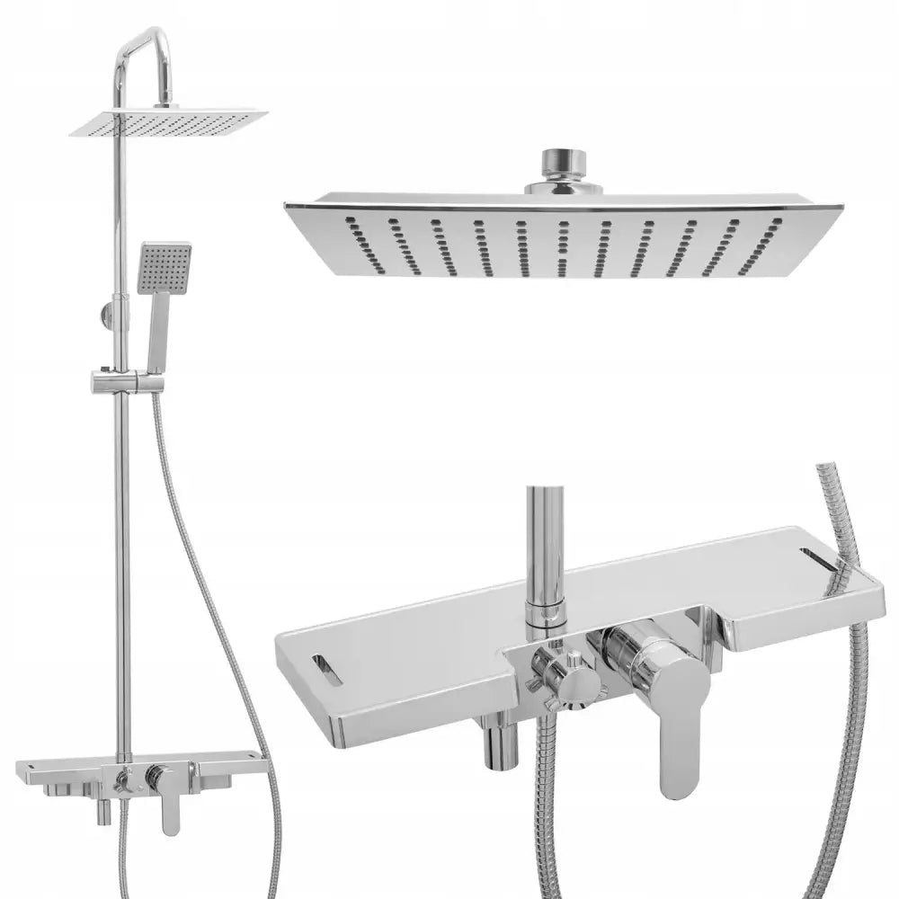 Dusjsett Med Termostat Dusjpanel Og Regndusjhode - 1