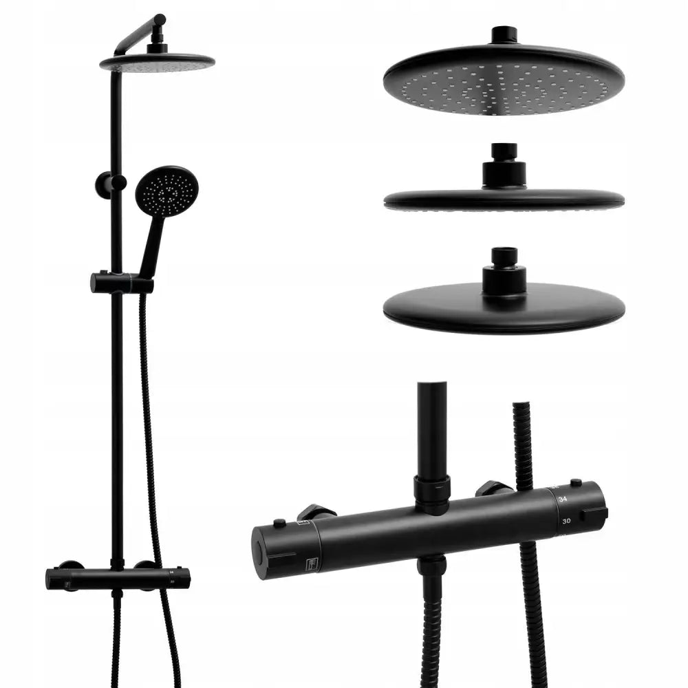 Dusjsett Med Termostatbatteri Og Regndusjhode - 1
