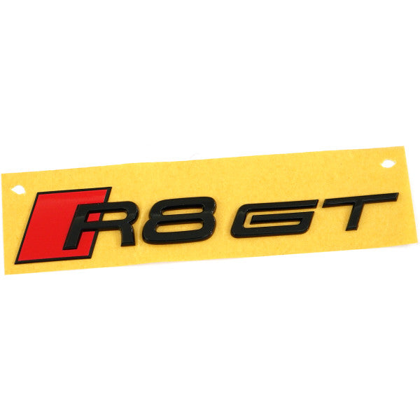 Emblem/logo til Audi R8 GT Black Glossy i svart blank utførelse med original passform