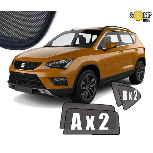 Sr solskjerm i akryl for Seat Ateca (2016-) med enkel montering og vindavviser funksjon