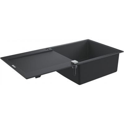 Grohe K500 kjøkkenvask i svart granittkompositt med 1 kum og lang avrenningsflate 1000x500 mm - 31645AP0