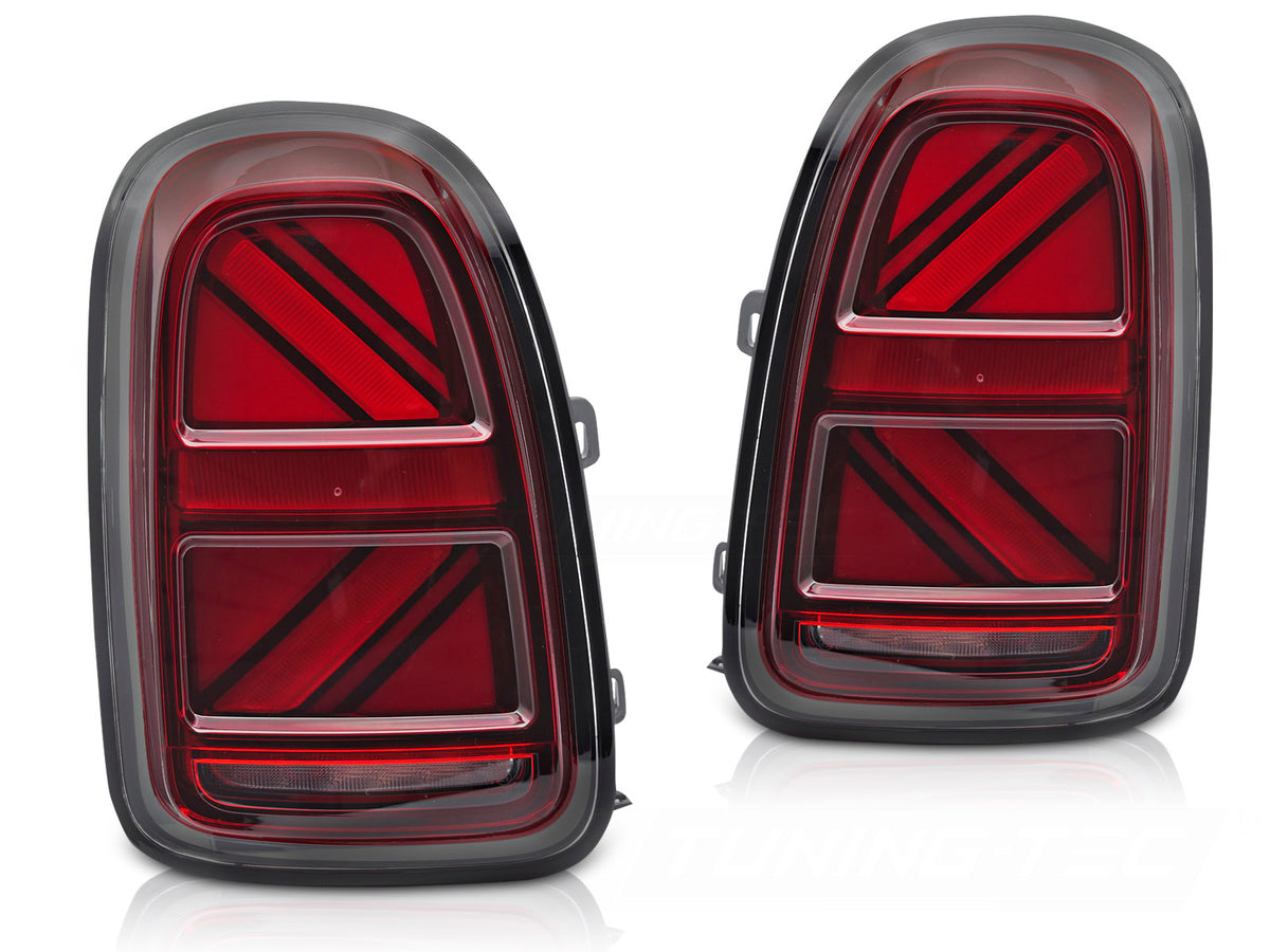 Baklykter LED Red til Mini Cooper F60 Countryman 16-20 sett rett bakfra på hvit bakgrunn.