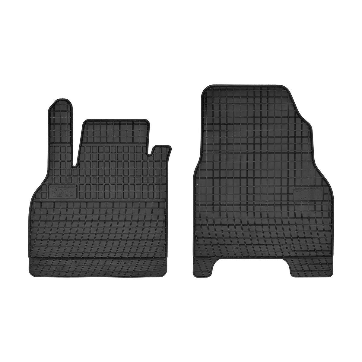 Frogum gummimatter til Mercedes Citan 2-seter (2012-2021) – svart-anthracite, 2 stk, vanntett med 1 cm sidekant