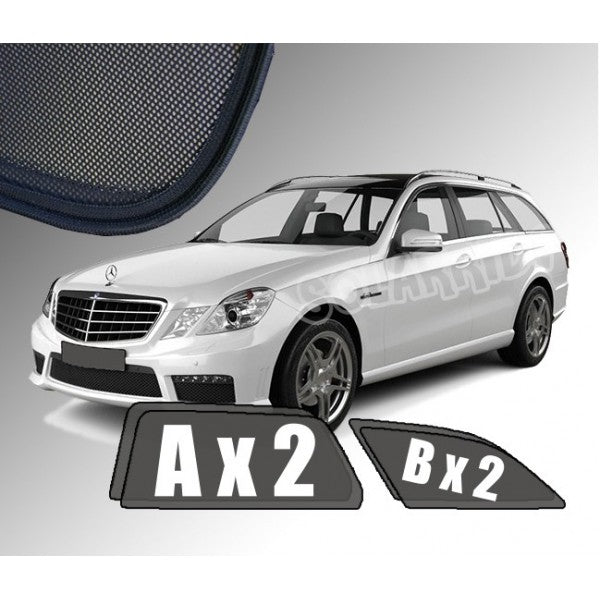 Sr solskjerm i akryl til Mercedes E-Klasse (W212 / S212) STV med enkel montering og vindavviser effekt