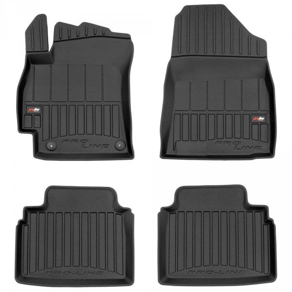 Frogum 3D Premium gulvmatter til Hyundai Elantra VII (2020–) – svart TPE med 60 mm sidekant, sett med 4 stk.