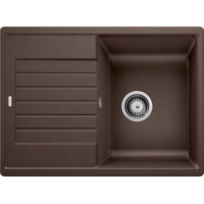 Blanco Zia 45 S Compact kjøkkenvask i brun granittkompositt med avrenningsfelt, 680x500 mm