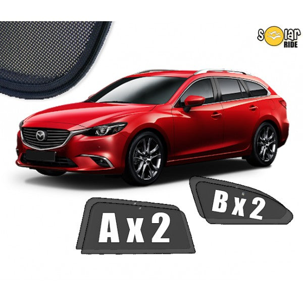 Sr solskjerm i akryl til Mazda 6 (GJ/GL) Stasjonsvogn III med enkel montering og vindavviserfunksjon